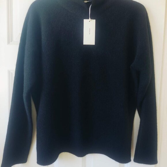 New Vince Boiled Cashmere Funnel Neck Pullover in Black - Picture 4 of 5